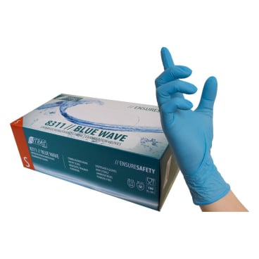 Nitril Einmalhandschuhe NITRAS BLUE WAVE blau - medizinische Qualität, latexfrei - Med-Praxisbedarf