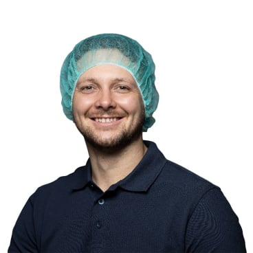Medizinische Haube NITRAS Baretthaube - Umfang 52 cm, für Klinik und Praxis - Med-Praxisbedarf