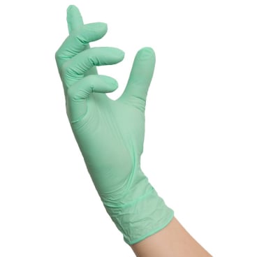Grüne Nitril Einmalhandschuhe NITRAS MINT WAVE - für den täglichen Einsatz, CE-zertifiziert - Med-Praxisbedarf