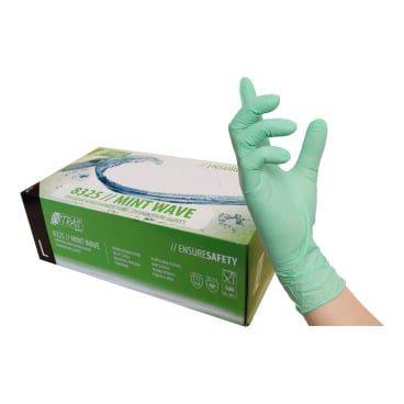 NITRAS MINT WAVE Nitril Einmalhandschuhe grün - zuverlässige medizinische Untersuchungshandschuhe - Med-Praxisbedarf