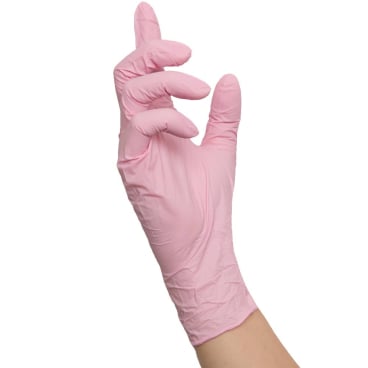 Rosa Nitril Einmalhandschuhe PINK WAVE - hoher Tragekomfort, mikrogeraute Oberfläche - Med-Praxisbedarf