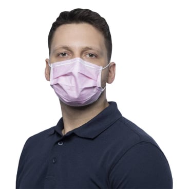 Medizinische Gesichtsmaske NITRAS SOFT PLUS rosa - 3-lagige Einwegmaske für Arztpraxen - Med-Praxisbedarf