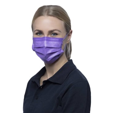 Medizinische Maske NITRAS SOFT PLUS lila - 4-lagiger Mund-Nasen-Schutz, Einmalgebrauch - Med-Praxisbedarf