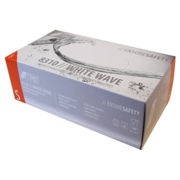 Weiße Nitrilhandschuhe WHITE WAVE in der Box - Untersuchungshandschuhe für den täglichen Einsatz in der Praxis - Med-Praxi...