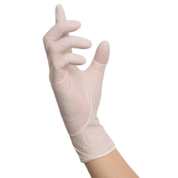 Einzelner WHITE WAVE Nitrilhandschuh weiß - anatomische Form, puderfrei und latexfrei für sichere Untersuchungen - Med-Pra...