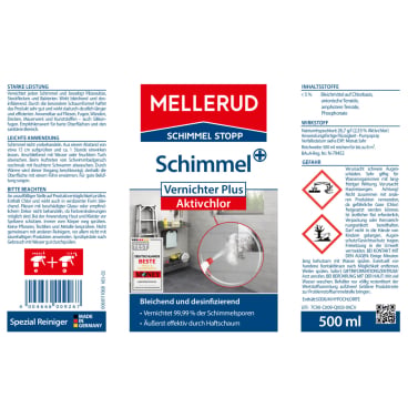 Schimmel Vernichter Plus mit Aktivchlor - MELLERUD Spezialreiniger für Arztpraxen und Kliniken - Med-Praxisbedarf