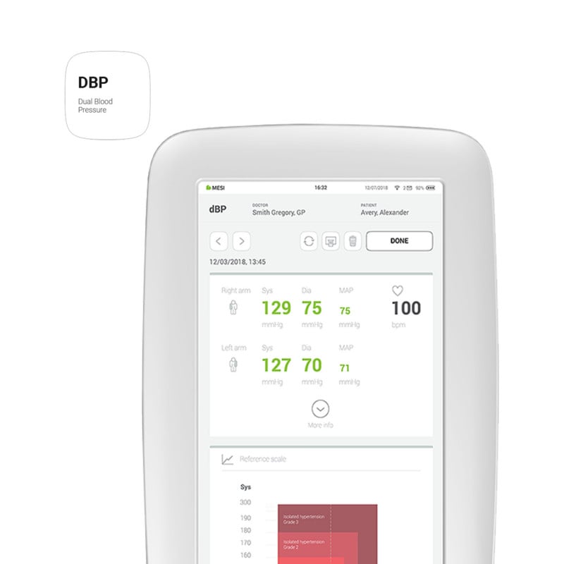 MESI mTABLET DBP App für parallele Blutdruckmessung - Software zur Messung an beiden Armen für Differenz - Med-Praxisbedarf