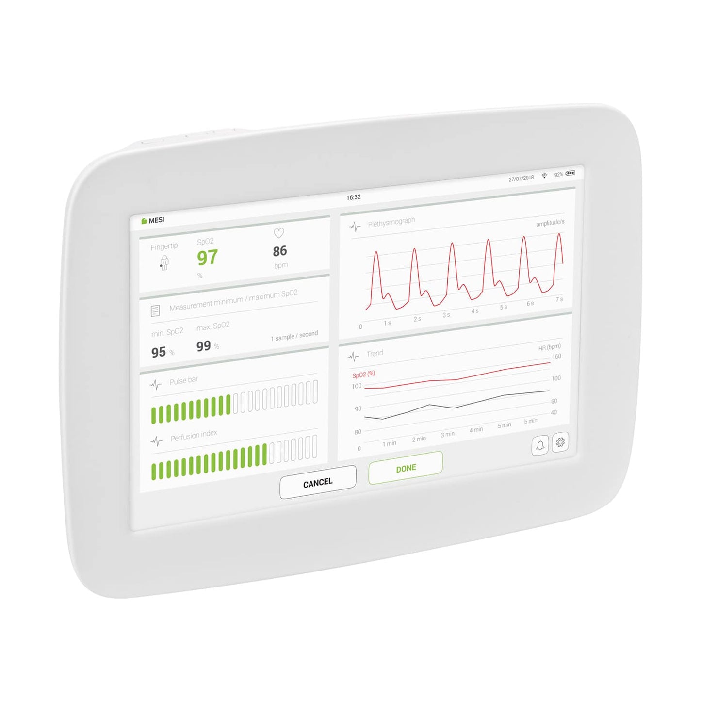 MESI mTablet SPIRO kabellos - kompaktes Modul für maximale Flexibilität in der Pflege - Med-Praxisbedarf