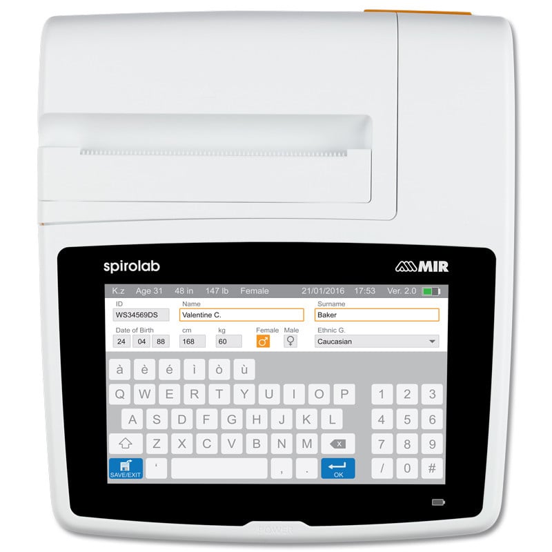 New Spirolab Spirometer Seitenansicht - Gerät für Lungenfunktionsdiagnostik - Med-Praxisbedarf