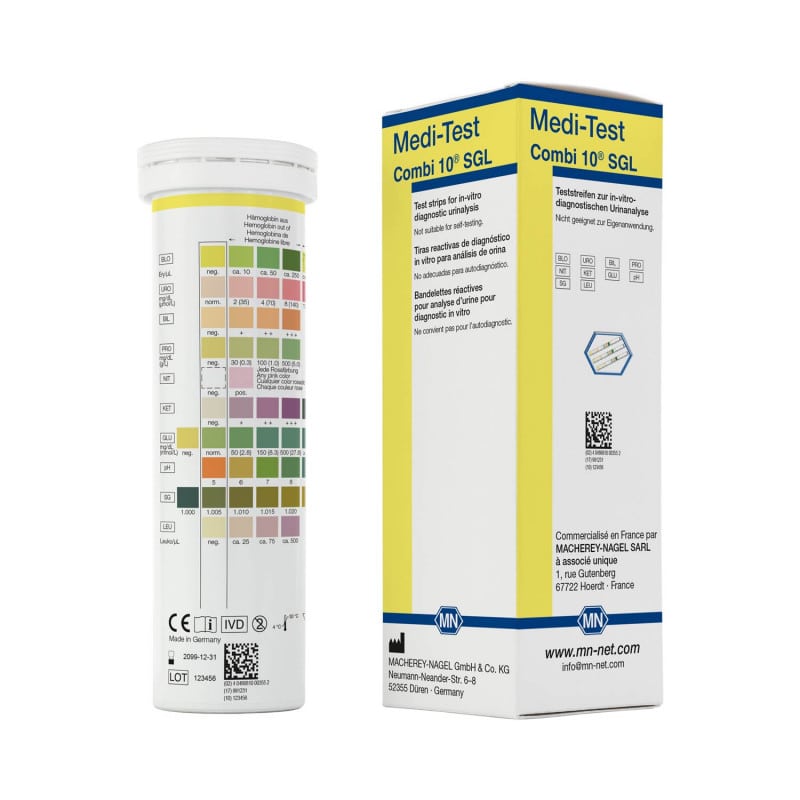 Medi-Test Combi 10 SGL Urinteststreifen - 10 Parameter, von Macherey-Nagel - Med-Praxisbedarf