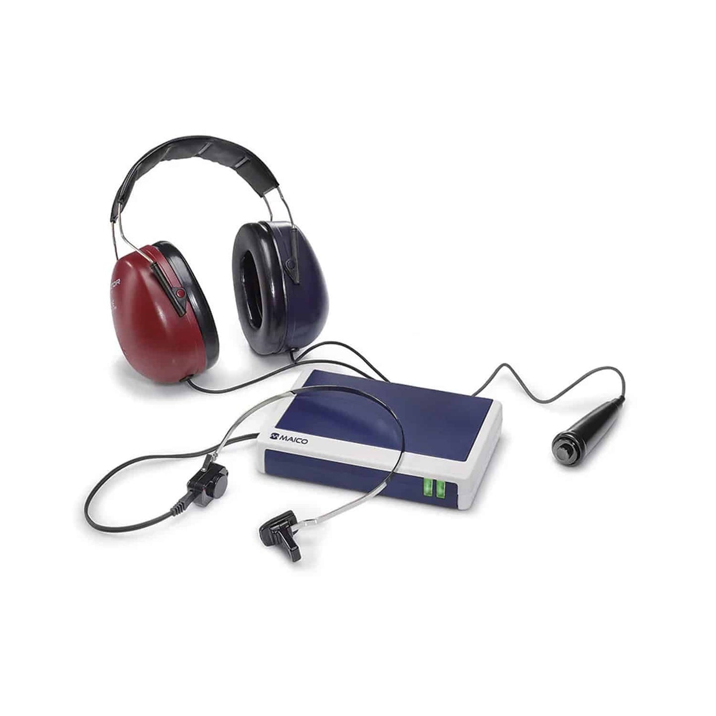 Maico MA33 Audiometer Frontansicht - mit Bedientasten, Anschlüssen und Display - Med-Praxisbedarf