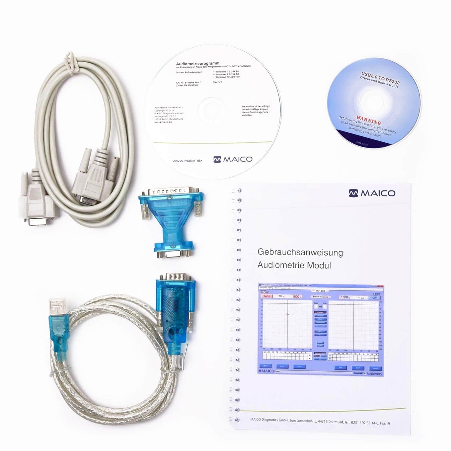 Tonaudiometriesoftware für Audiometer - Dokumentation von Audiometrie-Ergebnissen am PC - Med-Praxisbedarf