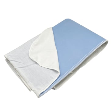 Bettschutzunterlage waschbar 90x75 cm blau - wiederverwendbare Unterlage für Pflegebetten - Med-Praxisbedarf