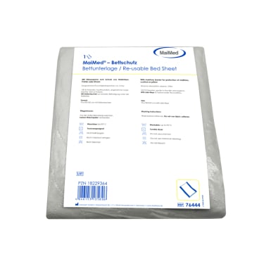Bettschutzunterlage waschbar blau 90x75 cm - wiederverwendbare MaiMed Unterlage für Krankenhausbetten - Med-Praxisbedarf