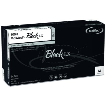 MaiMed Black LX Latexhandschuhe - vielseitige Handschuhe für medizinische und gewerbliche Bereiche - Med-Praxisbedarf