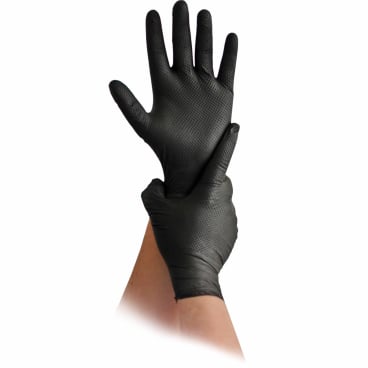 MaiMed Nitrilhandschuhe schwarz mit Griff - Diamond Grip Einmalhandschuhe unsteril - Med-Praxisbedarf