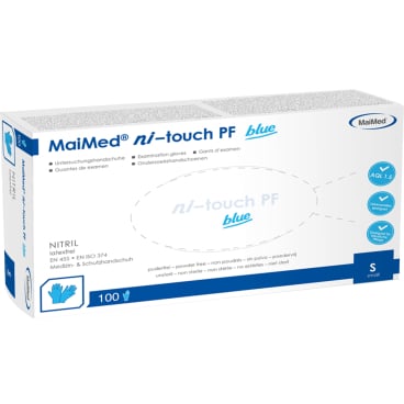 Nitril Einmalhandschuhe MyClean ni-touch blau - puderfrei, Größe M - Med-Praxisbedarf