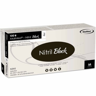 Einmalhandschuhe Nitril Black - beidhändig tragbar, robustes Material - Med-Praxisbedarf