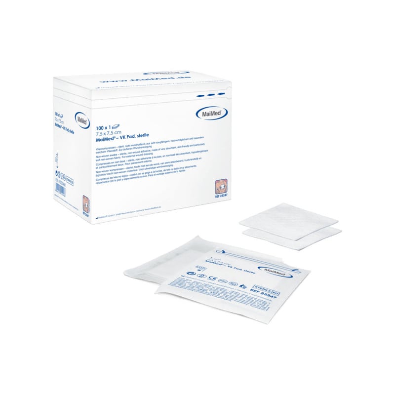 VK Pad sterile Wundkompresse - Vliesstoff mit PE-Beschichtung, einzeln verpackt - Med-Praxisbedarf