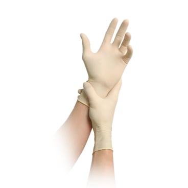 Einmalhandschuhe Latex puderfrei - Box mit MaiMed grip PF Handschuhen in medizinischer Qualität - Med-Praxisbedarf