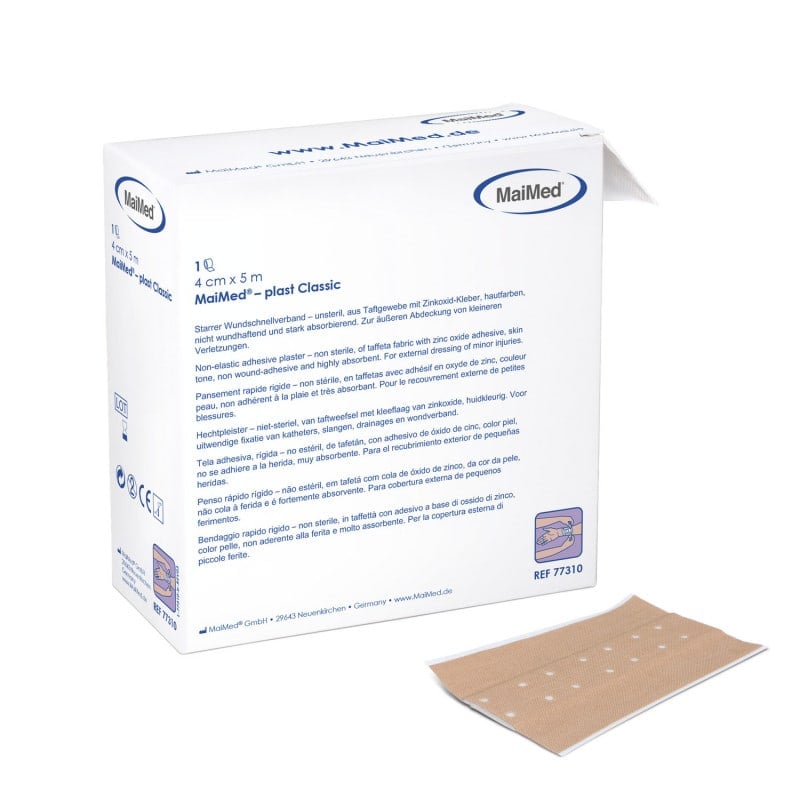 MaiMed-plast Classic Wundpflaster - zur Abdeckung kleinerer Verletzungen an unbeweglichen Körperteilen - Med-Praxisbedarf