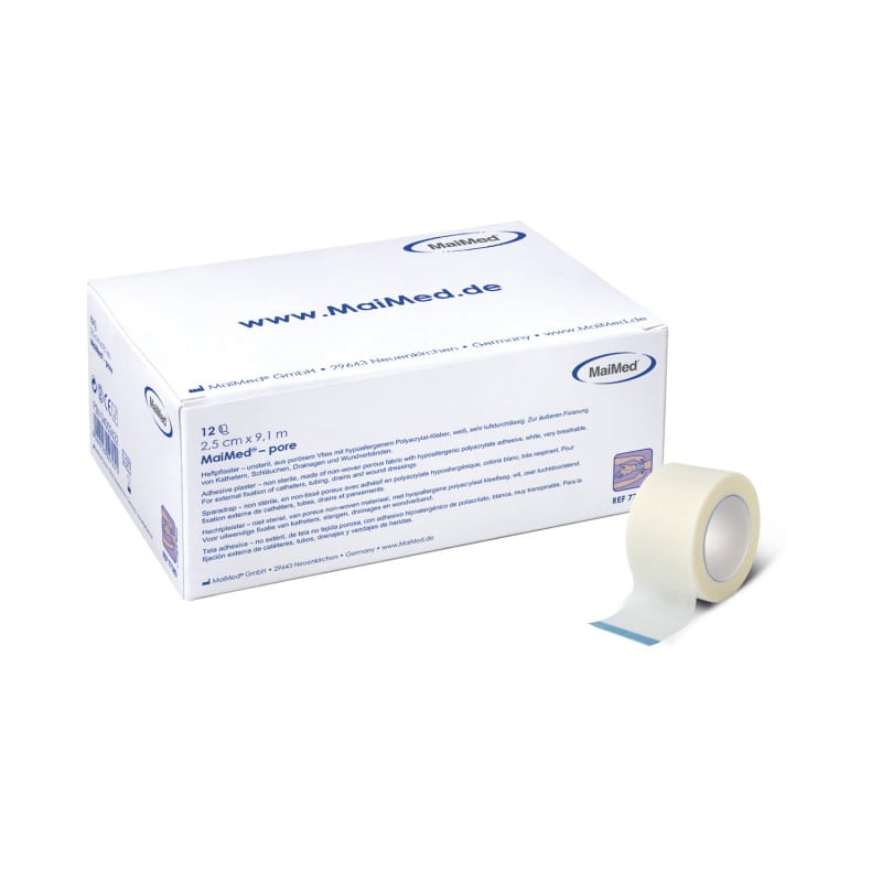 MaiMed-pore Rollenpflaster hypoallergen - poröses Vlies-Fixierpflaster für den medizinischen Alltag - Med-Praxisbedarf