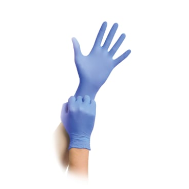 MaiMed solution 100 blue violet - Nitril Einweg-Handschuhe in lila-blau, texturiert - Med-Praxisbedarf