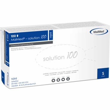 MaiMed solution 100 magenta Handschuhe - pinke Nitril Einmalhandschuhe, puderfrei und hautfreundlich - Med-Praxisbedarf