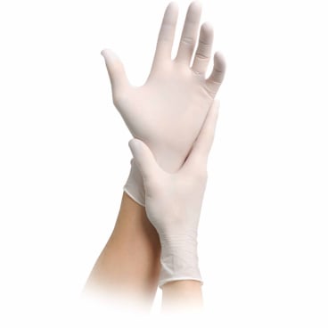 Weiße Nitril Einmalhandschuhe solution 100 - für Medizin und Lebensmittel, puderfrei - Med-Praxisbedarf