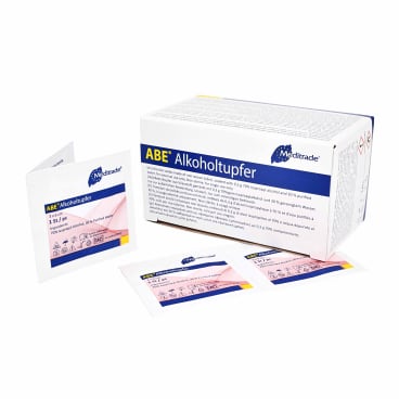 ABE Alkoholtupfer unsteril von Meditrade - mit 70% Isopropylalkohol zur Hautreinigung - Med-Praxisbedarf