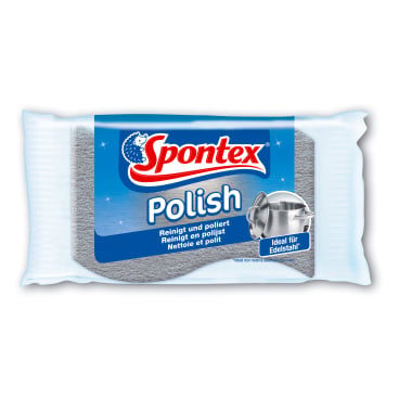 Spontex Polish Edelstahlputz Reinigungsschwamm - für Edelstahloberflächen in der Praxisreinigung - Med-Praxisbedarf