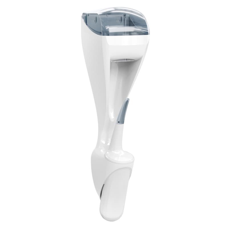 WC-Bürstengarnitur mit Halter - weiß, 62 cm hoch für sanitäre Bereiche - Med-Praxisbedarf