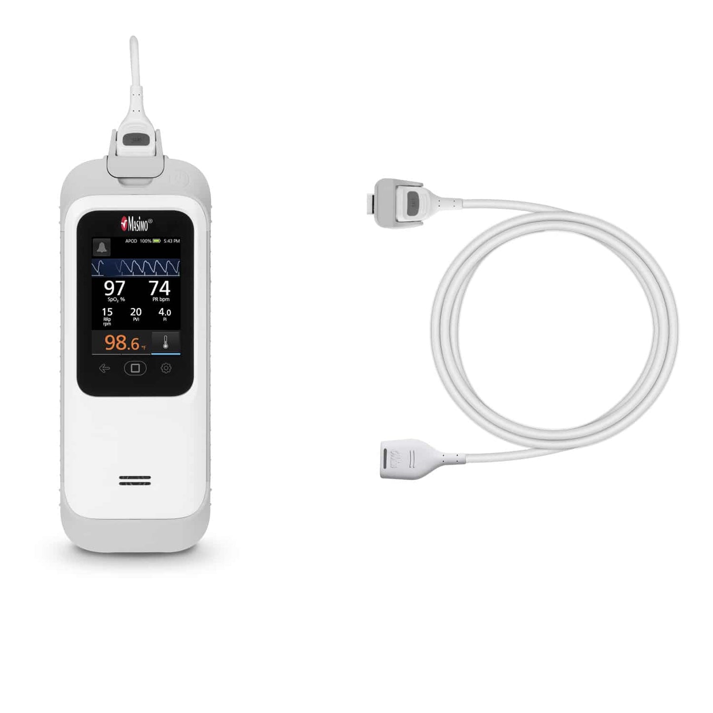 Masimo Rad-G Pulsoximeter Display - zeigt die Messwerte für Sauerstoffsättigung und Pulsfrequenz an - Med-Praxisbedarf