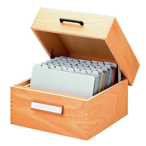 Holzkarteikasten für Patientenakten - Maße 25,5 x 25 cm, Organisation für Praxisbedarf - Med-Praxisbedarf