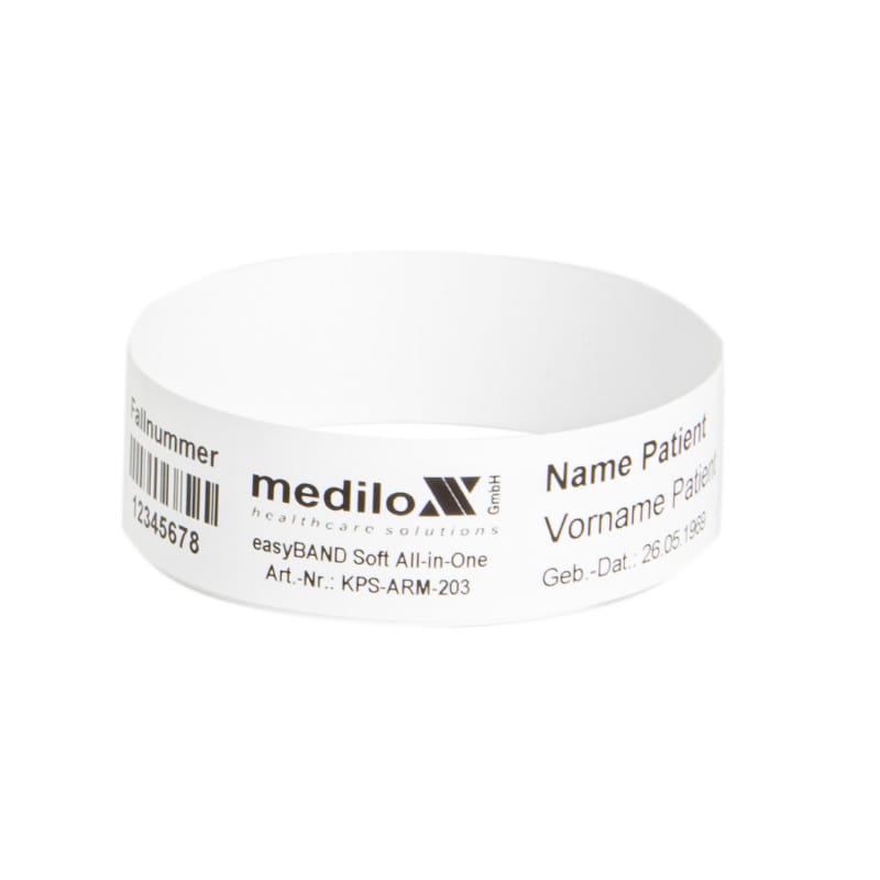 Patientenarmband easyBAND soft am Handgelenk - sicheres Identifikationsband für Arztpraxen - Med-Praxisbedarf