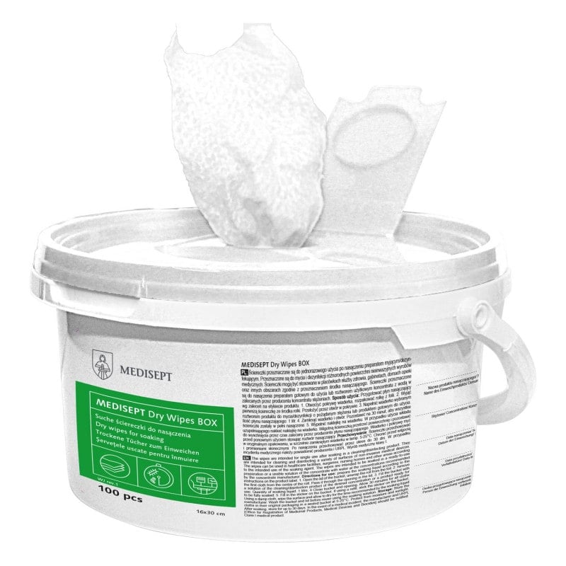 MEDISEPT Dry Wipes trockene Tücher - für Reinigung und Desinfektion von Oberflächen, in Lösung einlegbar - Med-Praxisbedarf