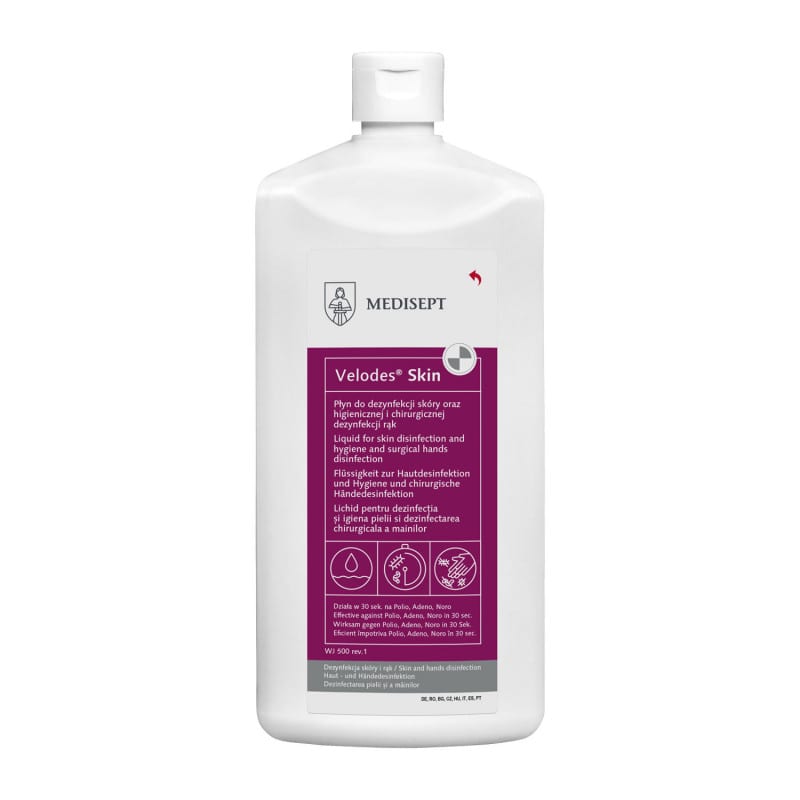 Velodes Skin Desinfektionsmittel Flasche - für hohe Hygienestandards, von Medisept - Med-Praxisbedarf