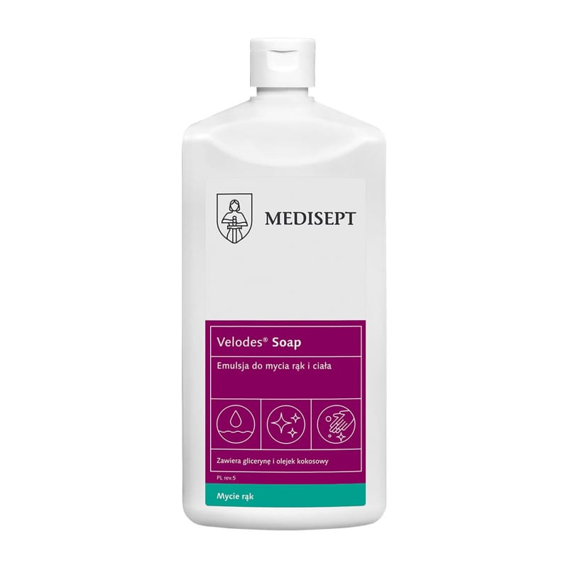 Velodes Soap Hand- und Körperreinigung - seifenfreie Waschlotion mit mildem pH-Wert für die Haut - Med-Praxisbedarf