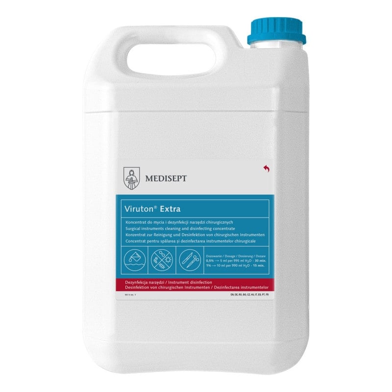 Flasche Viruton Extra Desinfektionsmittel - Gebrauchsanleitung, Reinigung und Desinfektion - Med-Praxisbedarf