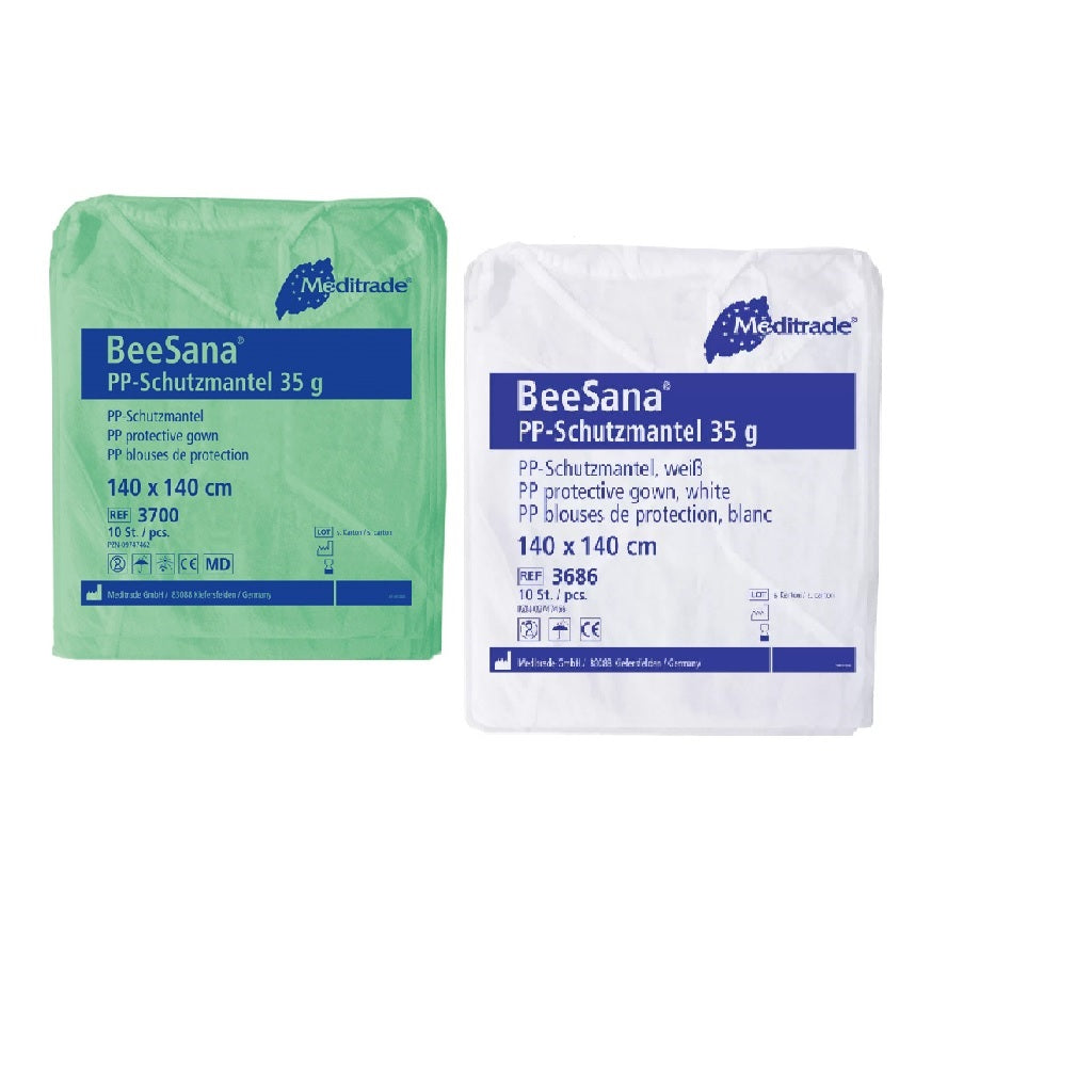 BeeSana PP-Schutzmantel 35g - robuster Einwegkittel aus Polypropylen für Besucher - Med-Praxisbedarf