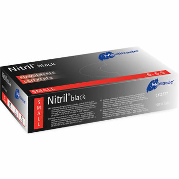 Nitrilhandschuhe Meditrade Nitril black - latexfreie Einmalhandschuhe für Untersuchung und Schutz - Med-Praxisbedarf