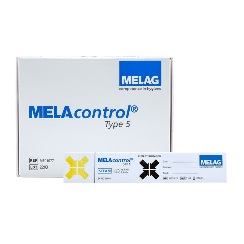 MELAcontrol Type 5 Indikator - für Sterilisationsüberprüfung nach EN ISO 11140-1 - Med-Praxisbedarf