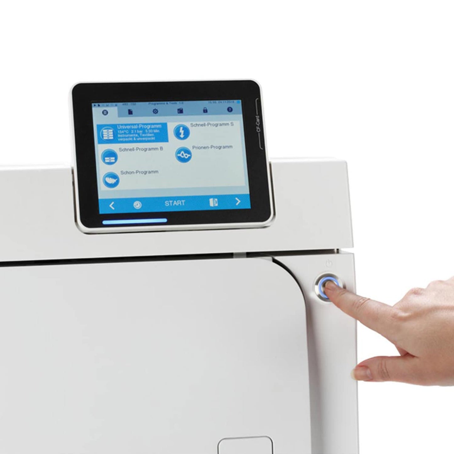 Vacuklav Evolution Bedienung - Touch-Display und Steuerung des Premium Sterilisators - Med-Praxisbedarf