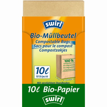 Swirl Bioabfall-Beutel 10 Liter - für Biomüll in medizinischen Einrichtungen, praktischer Eimerschutz - Med-Praxisbedarf