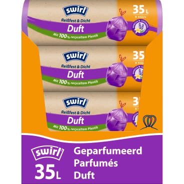 Duftbeutel 35l Vanille-Lavendel von Swirl - reißfeste Müllsäcke für Klinik und Praxis - Med-Praxisbedarf
