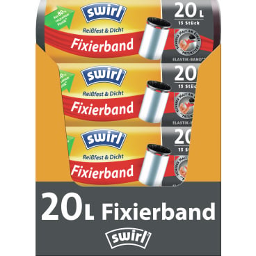 Detailaufnahme Swirl Fixierband Müllbeutel 20 Liter - robuste Tüte für medizinische Einrichtungen - Med-Praxisbedarf