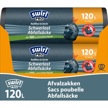 Müllbeutel Swirl Schwerlastsack 120l PROFI - robuster Abfallsack für medizinischen Bereich - Med-Praxisbedarf