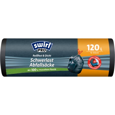Swirl Schwerlastsäcke PROFI 120 Liter - robuste Müllbeutel für Arztpraxen und Kliniken - Med-Praxisbedarf