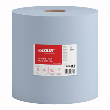 KATRIN Industrieputzrolle XXL 2 blau - 1000 Blatt Tissue-Wischtuch für professionelle Reinigung - Med-Praxisbedarf