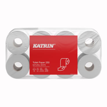 KATRIN Toilettenpapier Rolle 250 Blatt - Zuverlässiges Hygienepapier für den täglichen Gebrauch in Kliniken - Med-Praxisbe...